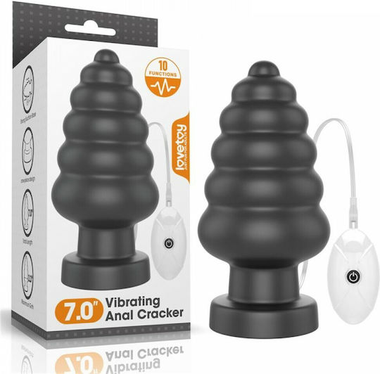 Lovetoy Πρωκτική Σφήνα King Sized με Δόνηση Μαύρη 18cm