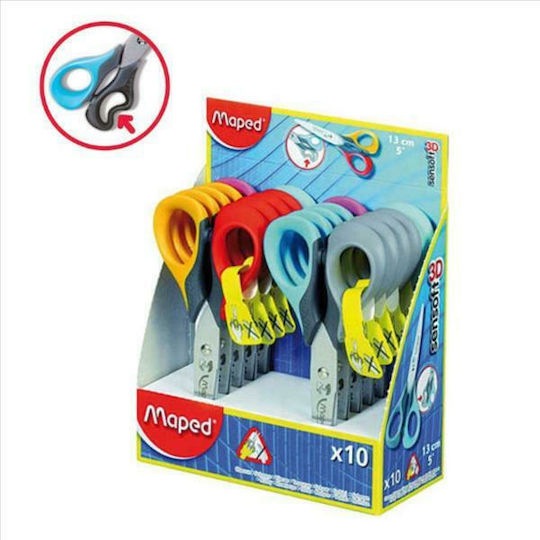 Maped Sensoft Children's Scissors Left-Handers 13cm with Metallic Blade 1pcs
