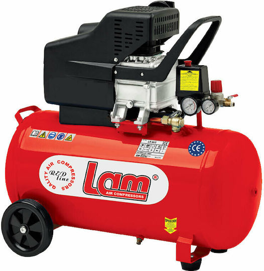 Lam LR 50/2.5 Μονοφασικό Κομπρεσέρ Αέρος με Ισχύ 2.5hp και Αεροφυλάκιο 50lt