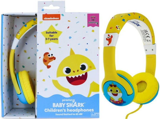 OTL Baby Shark Holiday Ενσύρματα Παιδικά On Ear Ακουστικά Κίτρινα
