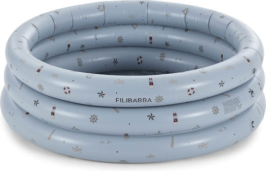 Filibabba Little Sailor Children's Round Swimming Pool 43lt Inflatable 80x26cm Blue
