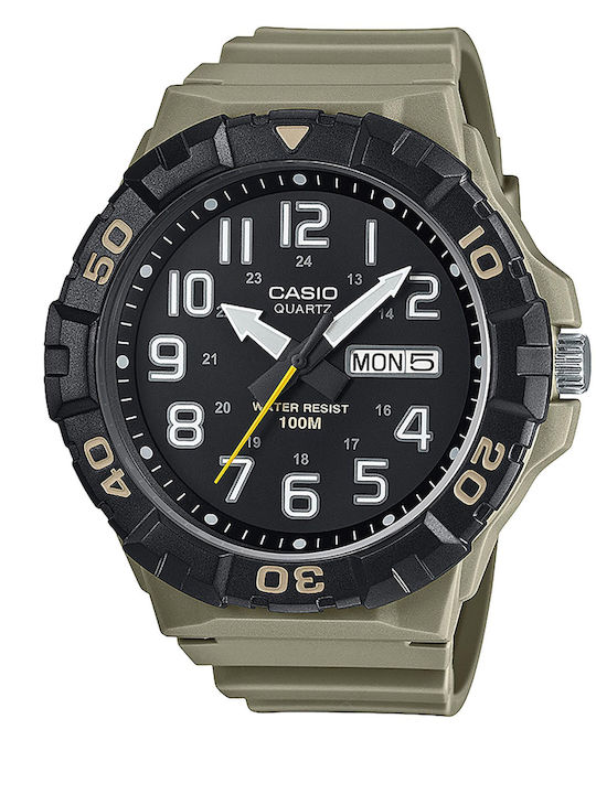 Casio Men's Watch Battery with Rubber Strap Khaki