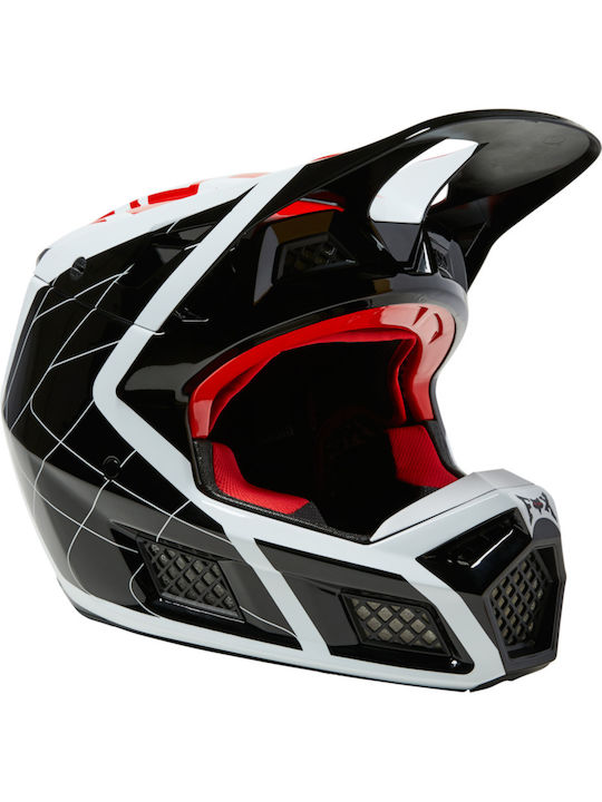 Fox V3 RS CELZ Matt Black/Light Blue Motorcycle Helmet Motocross