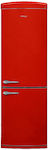 Finlux FXCARE 37301 Retro Ψυγειοκαταψύκτης 331lt Total NoFrost Υ186xΠ59.5xΒ65εκ. Κόκκινος