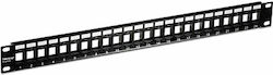 Trendnet Patch Panel Keystone για Rack 1U 19" 24 Θυρών Μαύρο