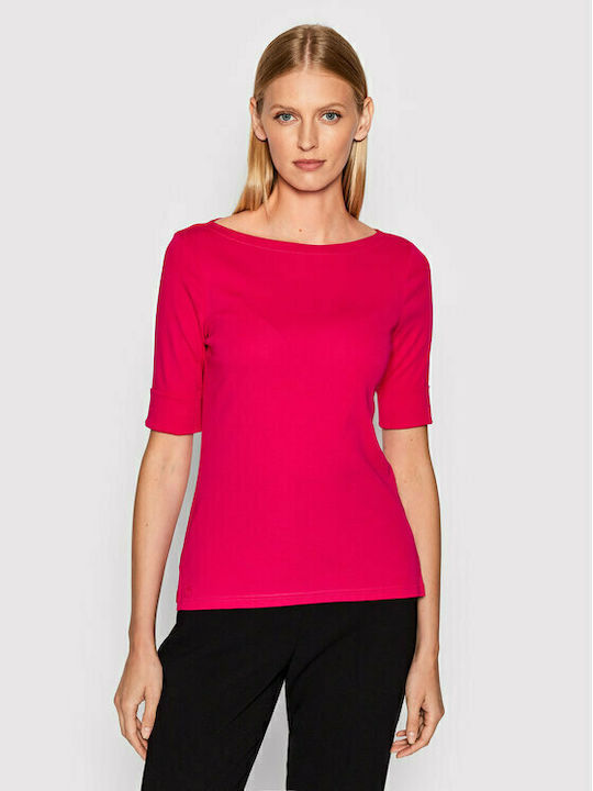 Ralph Lauren pentru Femei de Vară Bluză din Bumbac Mâneci scurte Roz