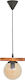 Heronia R-600-CABLE-1L-WOOD Κρεμαστό Φωτιστικό Μελί Ράγα με Ντουί E27 20x85εκ.