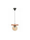 Heronia R-600-CABLE-1L-WOOD Hängelampe Honig Schiene mit Fassung E27 20x85cm.