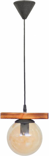 Heronia R-600-CABLE-1L-WOOD Hängelampe Honig Schiene mit Fassung E27 20x85cm.