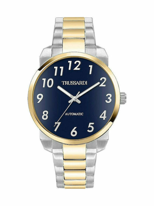Trussardi T-City Ανδρικό Ρολόι 40mm Αυτόματο με Μεταλλικό Μπρασελέ