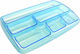 Plastik Schreibtisch-Organizer in Hellblau Farbe 3.4x25.3x15.4cm.