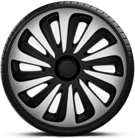 4Racing Τάσι Αυτοκινήτου Caliber 1τμχ 14" Ασημί/Μαύρο