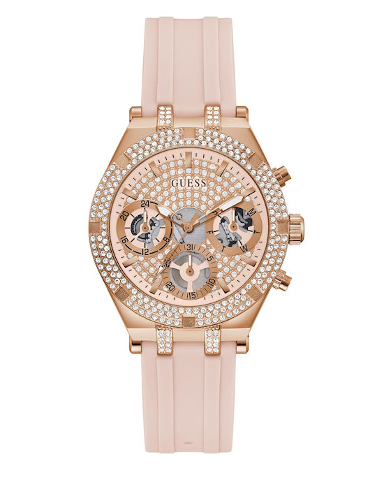 GC Watches Night Life Damen Uhr Chronograph mit Rosa Kautschukarmband