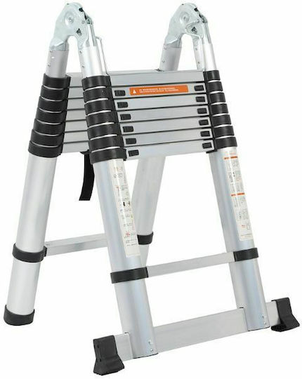 Vesta Telescopic Ladder Aluminum 16 of Steps with Maximum Height 5m