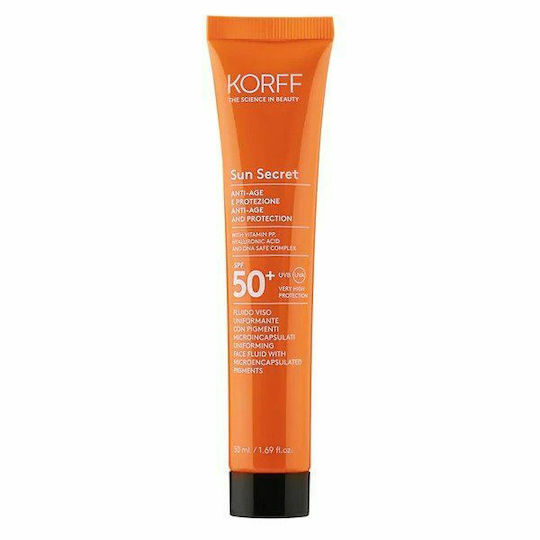 Korff Sun Secret Anti-Age Αντηλιακή Κρέμα Προσώπου SPF50 με Χρώμα 02 Dark 50ml