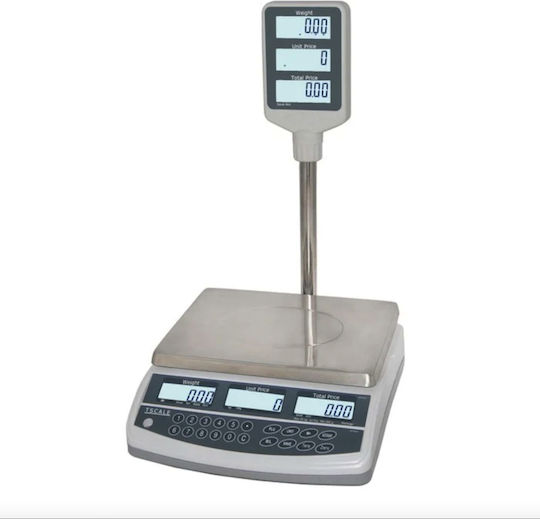 T-Scale Electronic Retail Scale with Column with Weighing Capacity of 6kg and Division 2gr