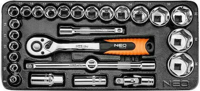 Neo Tools Set de chei tubulare și clichet 1\2" 27buc