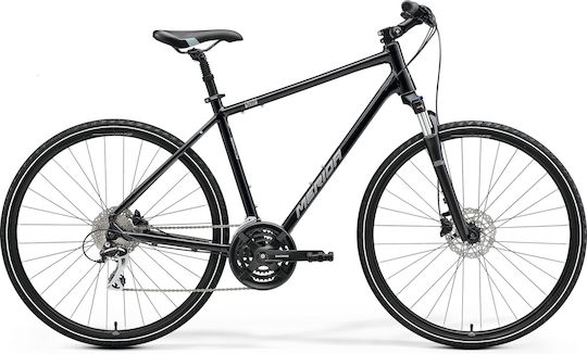 Merida Crossway 20 28" 2022 Bicicletă Trekking Neagră Cu Nivele De Viteză Și Frâne Hidraulice Pe Disc