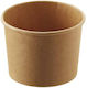 Ready Set of 100 Paper Ice Cream Cups with Capacity 237ml Brown