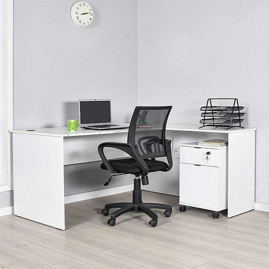Ecke Büroschreibtisch Rio 160x144x75cm Weiß