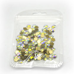 Swarovski 3D Mini Νιφάδες Strass pentru Unghii în Culoarea Aur 140buc