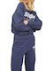Long Women's Sweatshirt Navy Blue