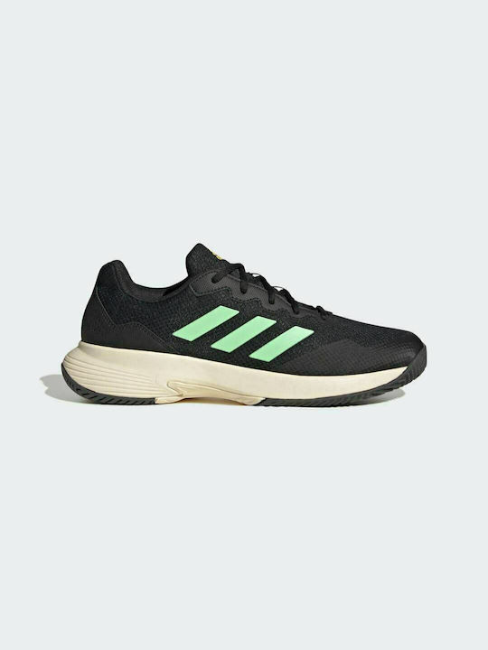 Adidas Gamecourt 2.0 Ανδρικά Παπούτσια Τένις για Όλα τα Γήπεδα Core Black / Beam Green / Beam Yellow