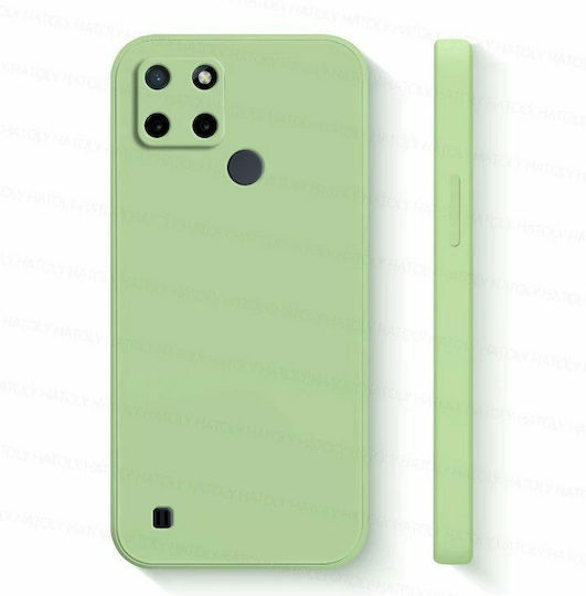 Bodycell Square Liquid Back Cover Silicone Light Green (Realme C21Y / C25Y)