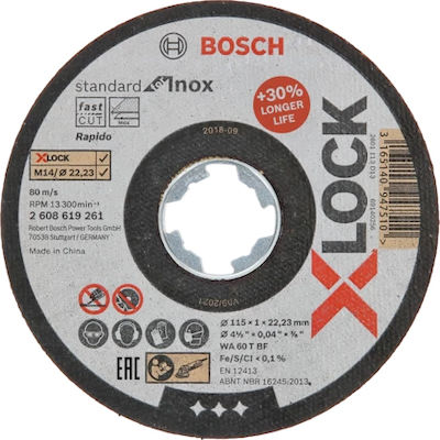 Bosch 2608619261 Δίσκος Κοπής Μετάλλου 115mm