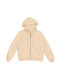 Εβίτα Girls Hooded Sweatshirt with Zipper Beige