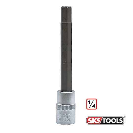 SKS Tools Long Walnut with Allen Head and Socket 1/4'' Size H6x70mm 1pcs