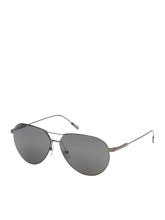 Zegna Unisex Γυαλιά Ηλίου με Γκρι Μεταλλικό Σκελετό και Γκρι Φακό EZ0185 08C