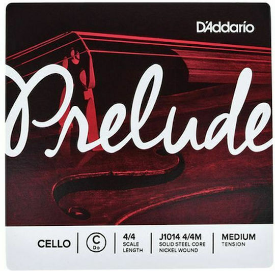 Daddario Single Steel String for Cello 4/4 / 1/2 Prelude Cello String Medium Tension 4/4 C (Do)