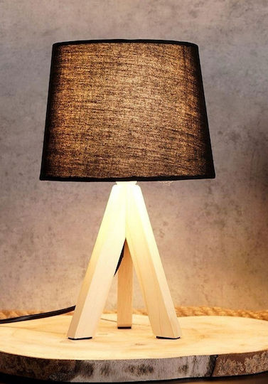 JK Home Decoration Πορτατίφ με Μαύρο Καπέλο και Καφέ Βάση