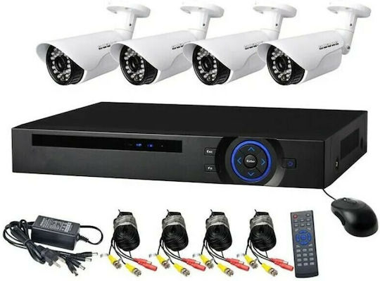 Surveillance System 4 Cameras Wireless Cameras Analog 1080p with Recorder DVR