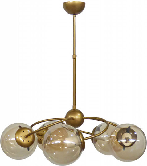 Heronia TOP/5L GOLD MAT-MELI Κρεμαστό Φωτιστικό Χρυσό 45x65εκ.