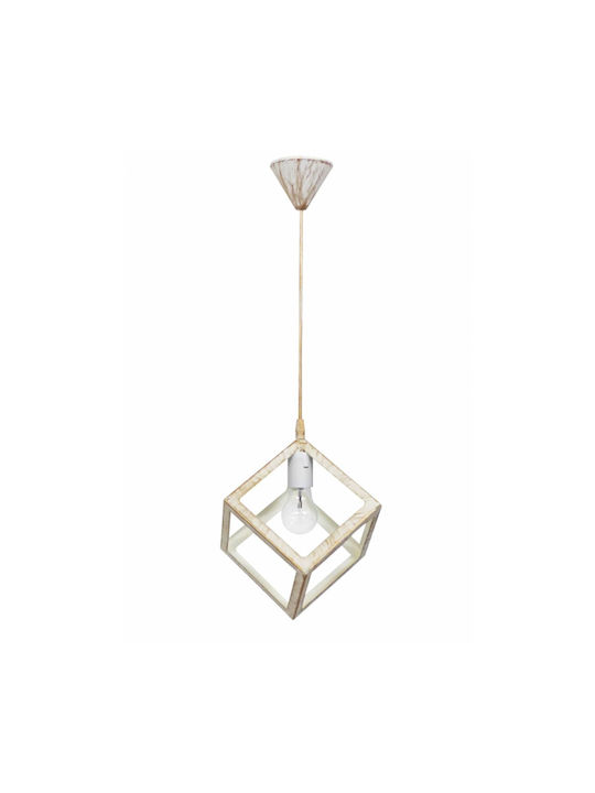 Heronia KYVOS 1/L WHITE-BRONZE Pendant Light Suspension for Socket E27 White