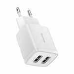 Baseus Charger Without Cable with 2 USB-A Ports 10.5W Whites (Compact)
