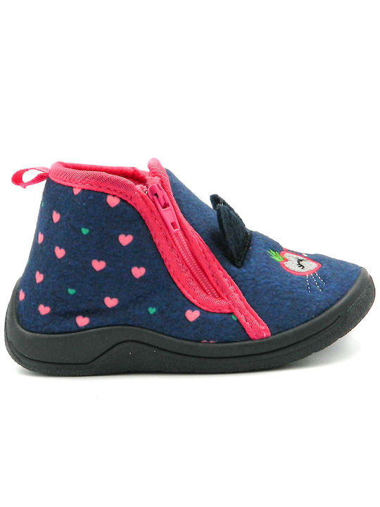 Kinderhausschuhe Stiefel Blau