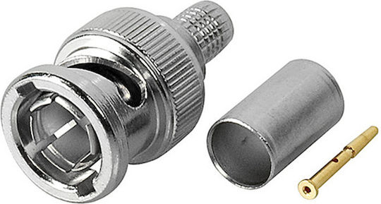 BNC M Straight RG6 75Ohm Plug BNC male 10pcs Silver (17169)