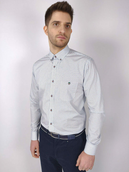 Visconti Long-sleeved Shirt Polka Dot White