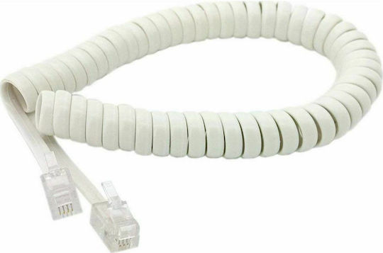 Spirale Telefonkabel RJ10 4P4C 1.5m Weiß (01.074.0051)