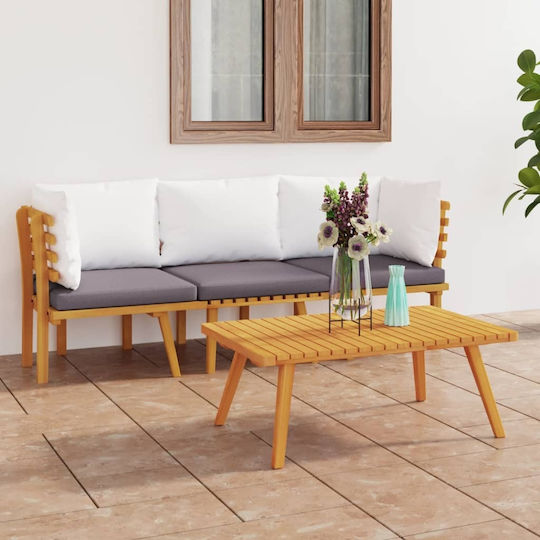 Garten- und Outdoor-Möbelsets 3 Stück Akazie mit Kissen