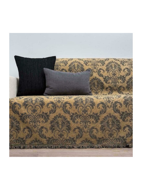 Cotone Victoria Three-Seater Sofa Throw Chenille 170x300cm Golden