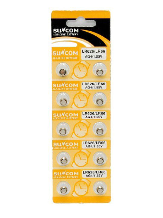 AGC Suncom Αλκαλικές Μπαταρίες Ρολογιών LR66 1.55V 10τμχ