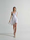 Ale - The Non Usual Casual Summer Mini Evening Dress Wrap with Ruffle White