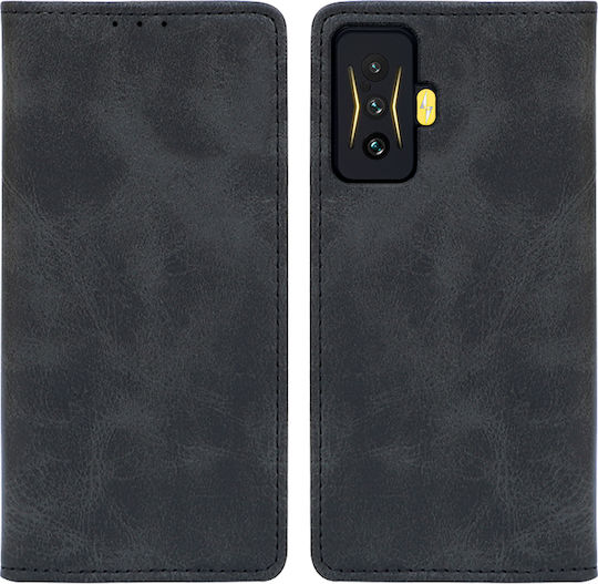 Sonique Vintage Wallet Synthetic Leather Black (Poco F4 GT 5G)