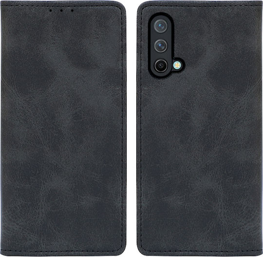 Sonique Vintage Brieftasche Synthetisches Leder Schwarz (OnePlus Nord CE)