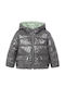 Kids' Quilted Jacket Short Double Sided with Hood Gray Ecofriends