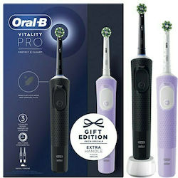Oral-B Vitality Pro Duo Pack Ηλεκτρική Οδοντόβουρτσα Black & LIlac